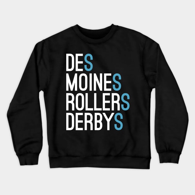 DMRD Superfluous S (White/Teal) Crewneck Sweatshirt by DesMoinesRD